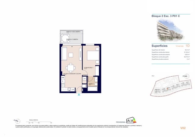 Apartamento de 1 habitación en Devessa - Monte Pego, Dénia en venta con piscina garaje - 242.000 € (Ref: 9943065)