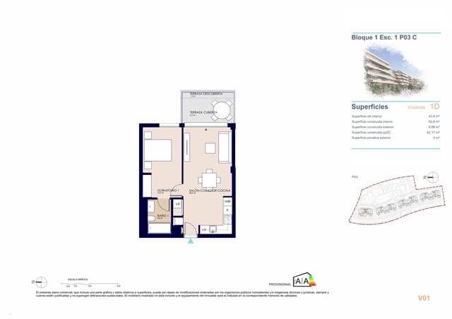Apartamento de 1 habitación en Devessa - Monte Pego, Dénia en venta con piscina garaje - 242.000 € (Ref: 9943065)