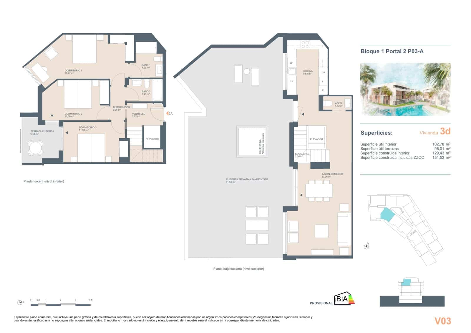 3 quarto Apartamento para venda em Javea / Xabia com piscina garagem - 380 500 € (Ref: 9943116)