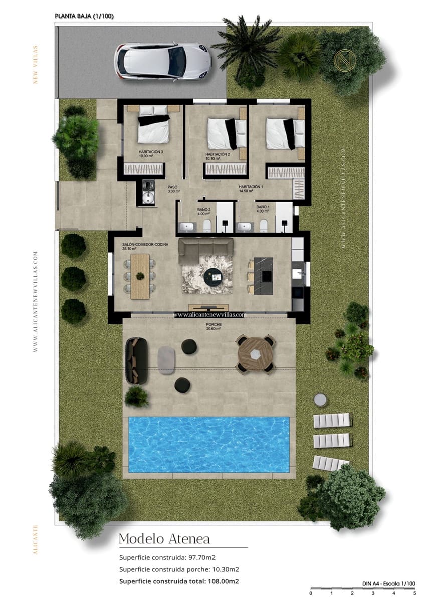 3 slaapkamer Villa te koop in Alicante stad met zwembad - € 505.900 (Ref: 9943160)