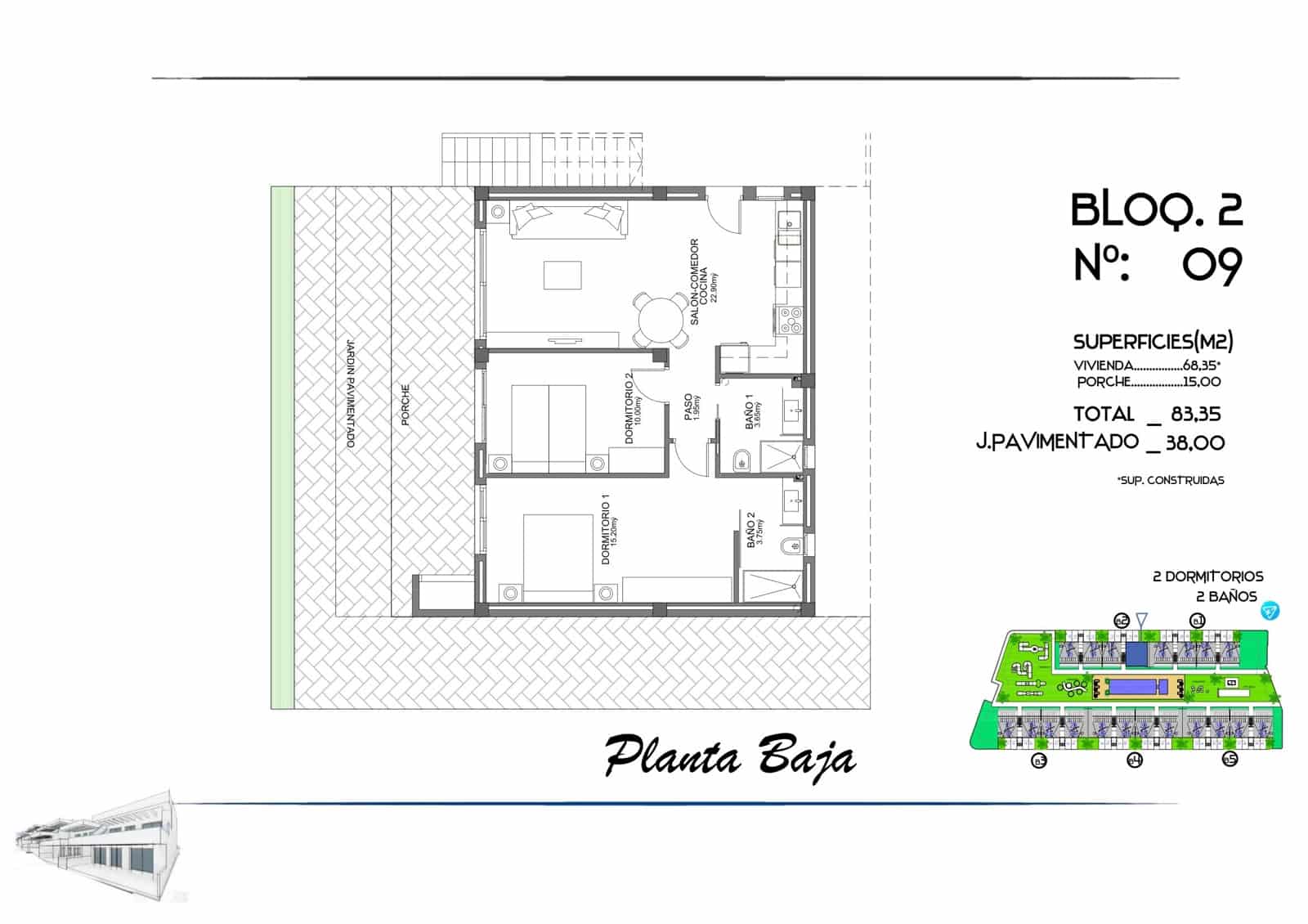 2 camera da letto Appartamento in vendita in Algorfa con piscina - 285.000 € (Rif: 9953111)