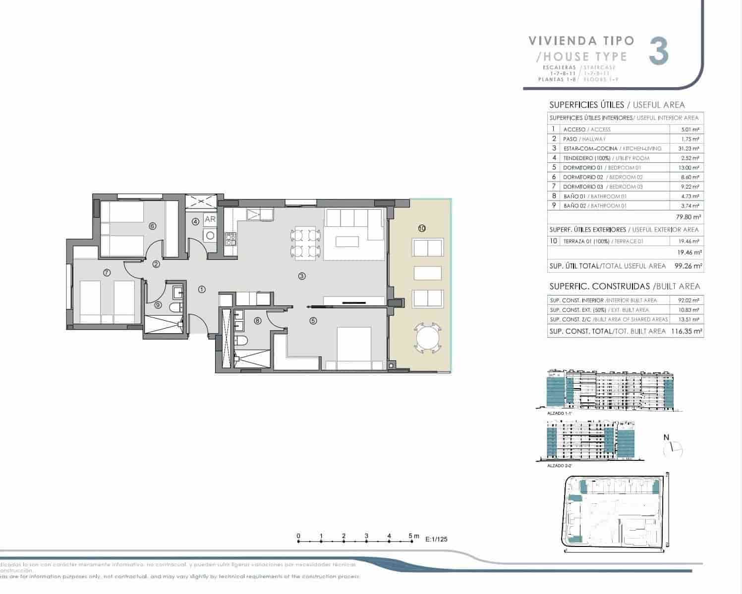 3 sypialnia Apartament na sprzedaż w Punta Prima z basenem garażem - 329 000 € (Ref: 7552865)