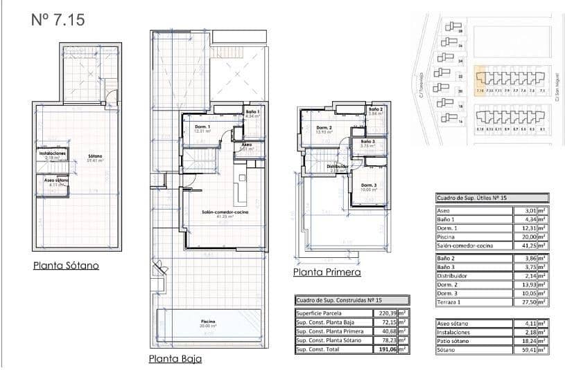 3 quarto Moradia Geminada para venda em Rojales com piscina - 420 000 € (Ref: 7846589)