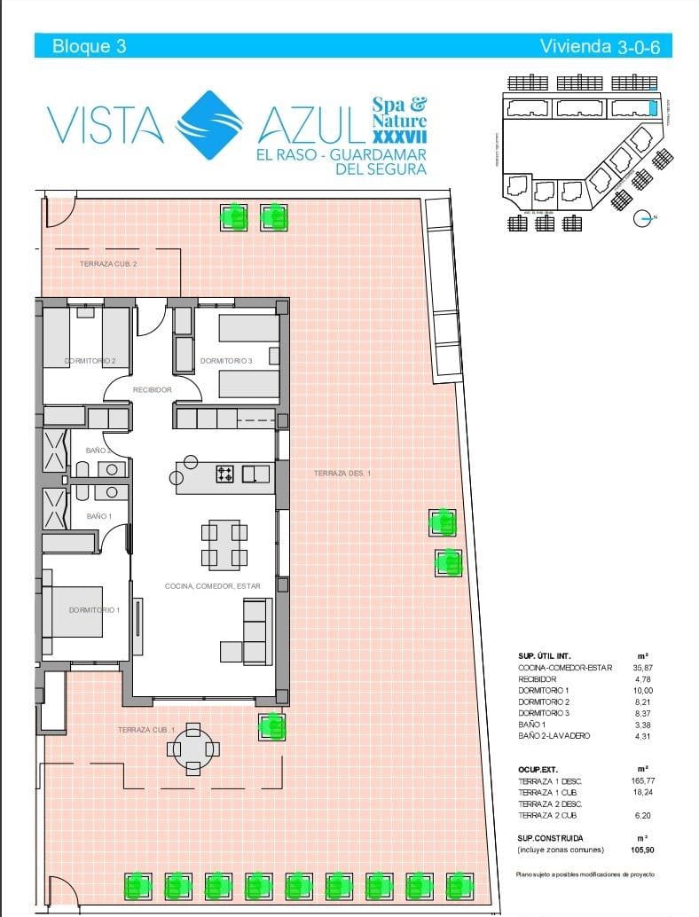 3 bedroom Apartment for sale in Guardamar del Segura with pool - € 349,900 (Ref: 7853193)