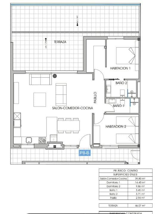2 bedroom Apartment for sale in La Villajoyosa / Vila Joiosa with pool - € 349,000 (Ref: 9042155)