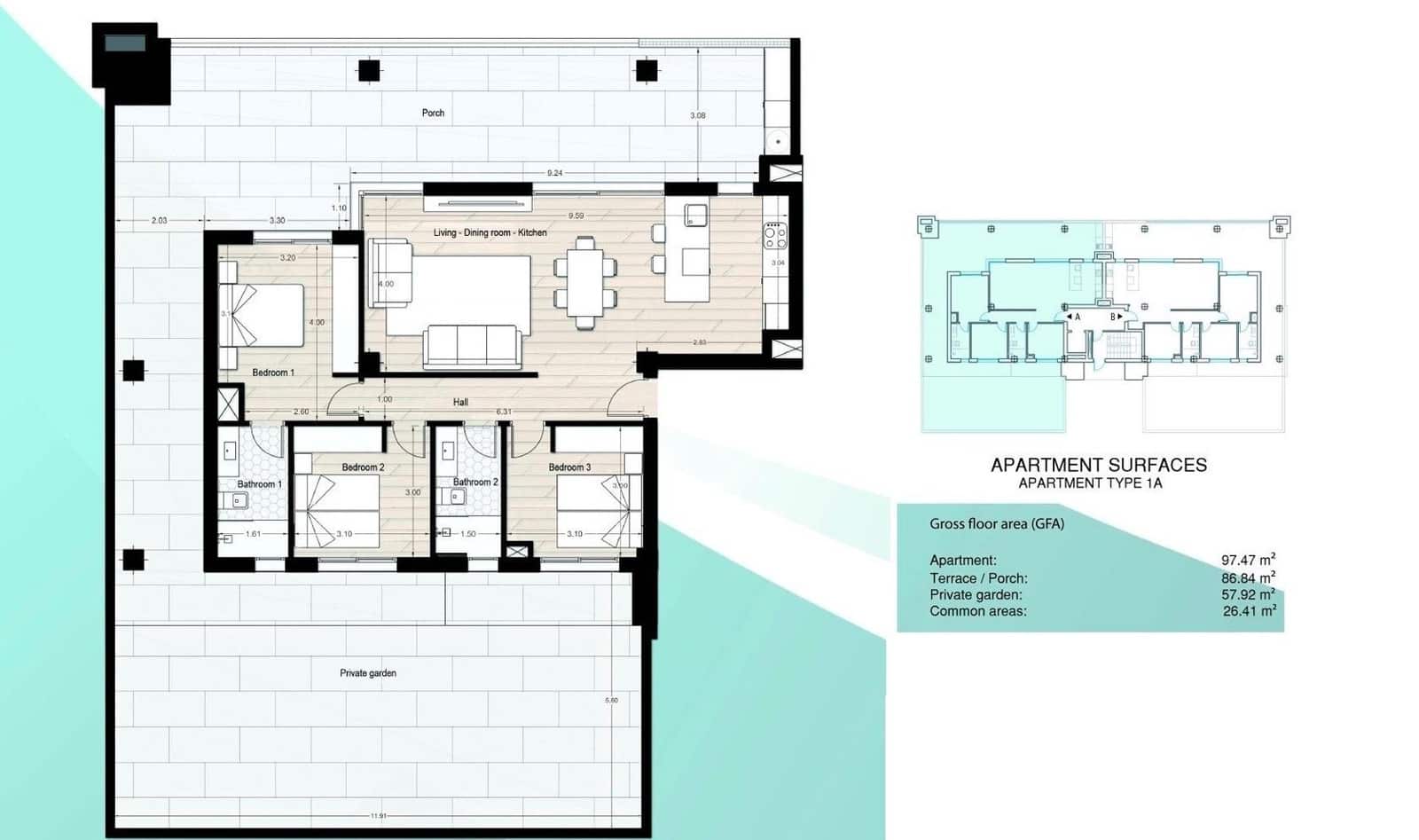 3 sypialnia Apartament na sprzedaż w Los Alcazares - 324 900 € (Ref: 9571129)