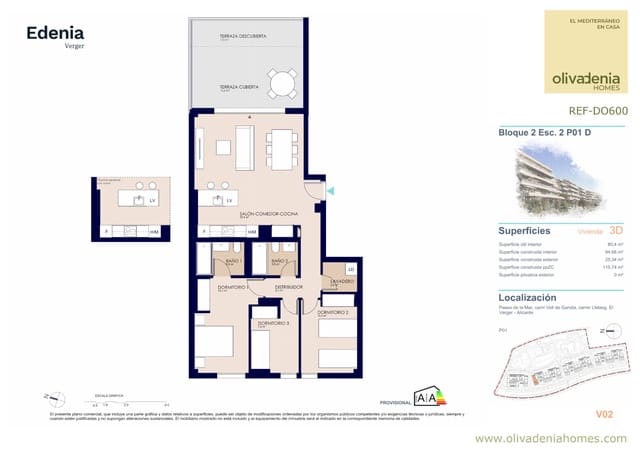 3 soverom Leilighet til salgs i El Vergel / Verger med svømmebasseng garasje - € 395 000 (Ref: 9542429)
