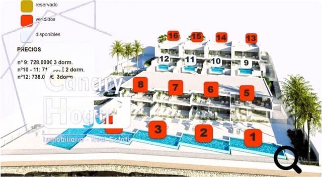 3 soveværelse Lejlighed til salg i Costa del Silencio, Arona med swimmingpool garage - € 718.000 (Ref: 9240049)