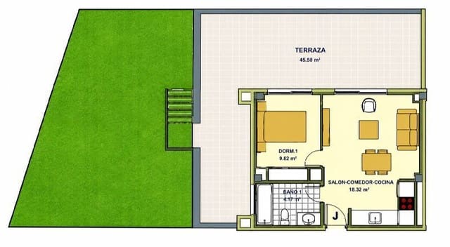 1 soverom Leilighet til salgs i Dénia med svømmebasseng garasje - € 346 400 (Ref: 10179867)
