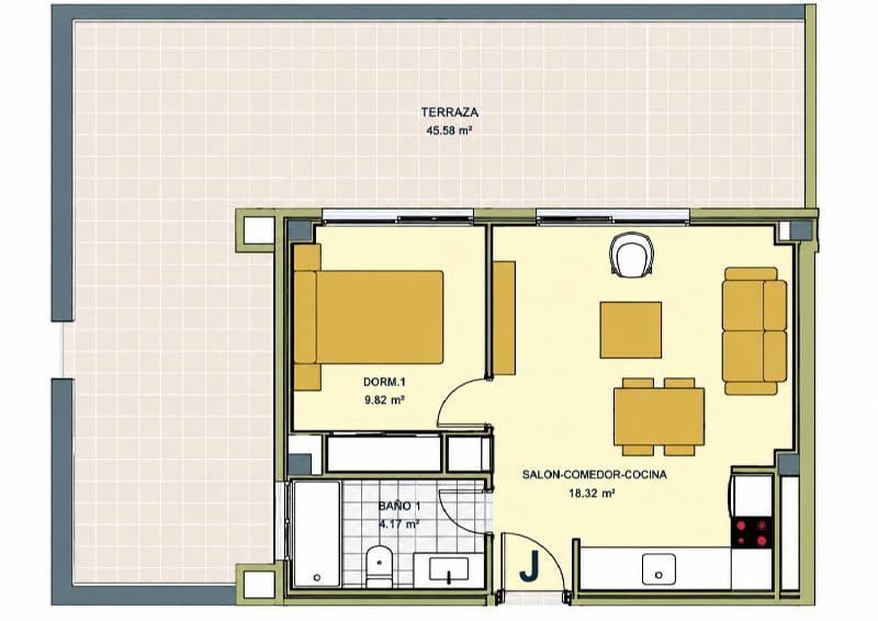1 soverom Leilighet til salgs i Denia med svømmebasseng garasje - € 346 400 (Ref: 10179867)