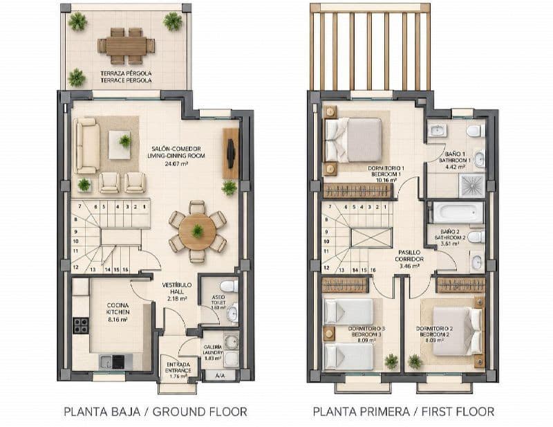 3 soverom Kjedet enebolig til salgs i Calpe / Calp med svømmebasseng garasje - € 320 000 (Ref: 10184146)
