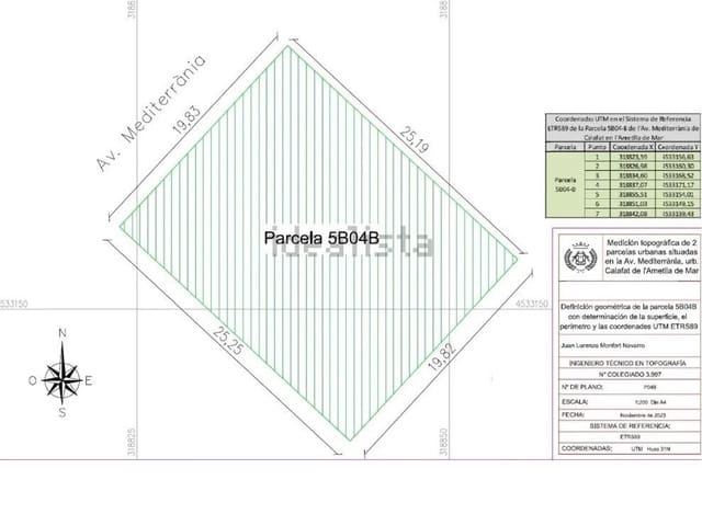 Byggetomt til salgs i Calafat, L'Ametlla de Mar - € 109 000 (Ref: 9462062)