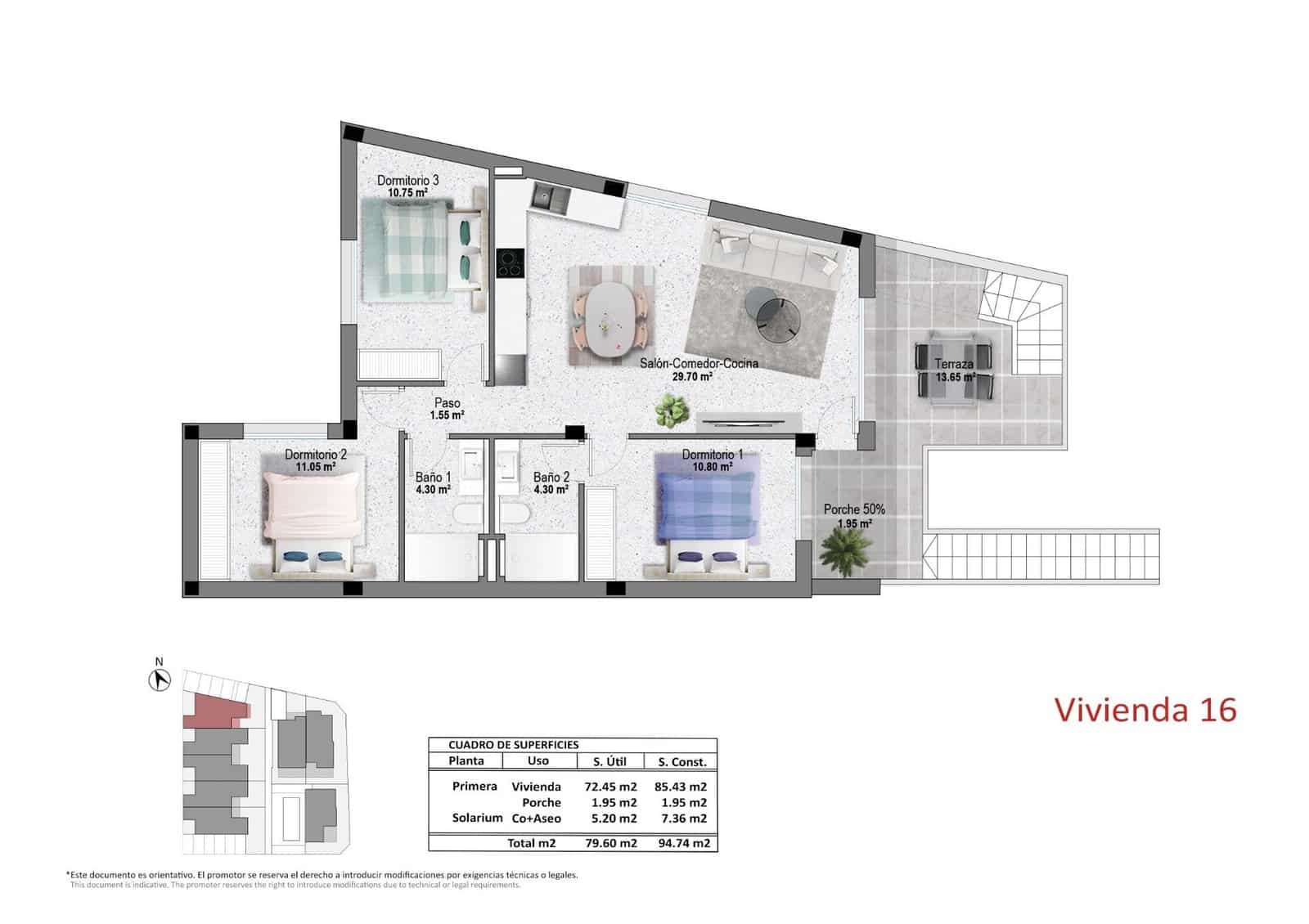 3 soveværelse Bungalow til salg i Pilar de la Horadada med swimmingpool garage - € 339.900 (Ref: 10004867)