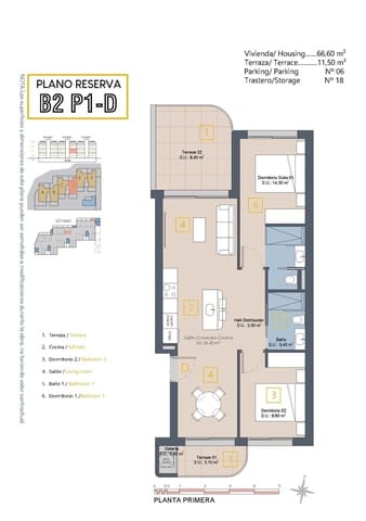 Apartamento de 2 habitaciones en Los Alcázares en venta con piscina garaje - 279.900 € (Ref: 10004875)