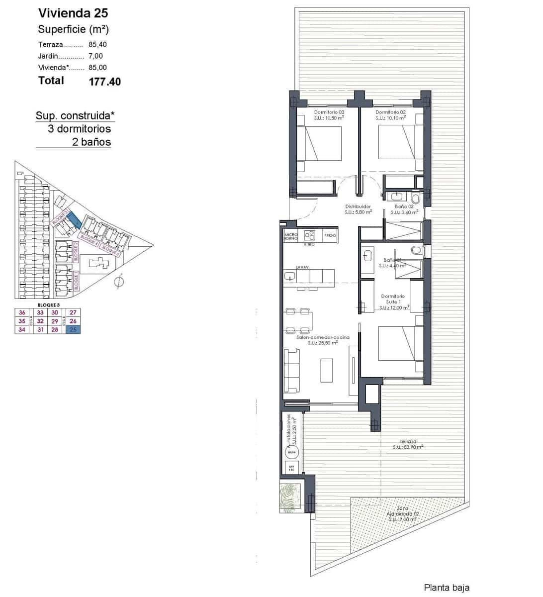 3 soveværelse Lejlighed til salg i Los Alcazares med swimmingpool garage - € 369.000 (Ref: 10004892)
