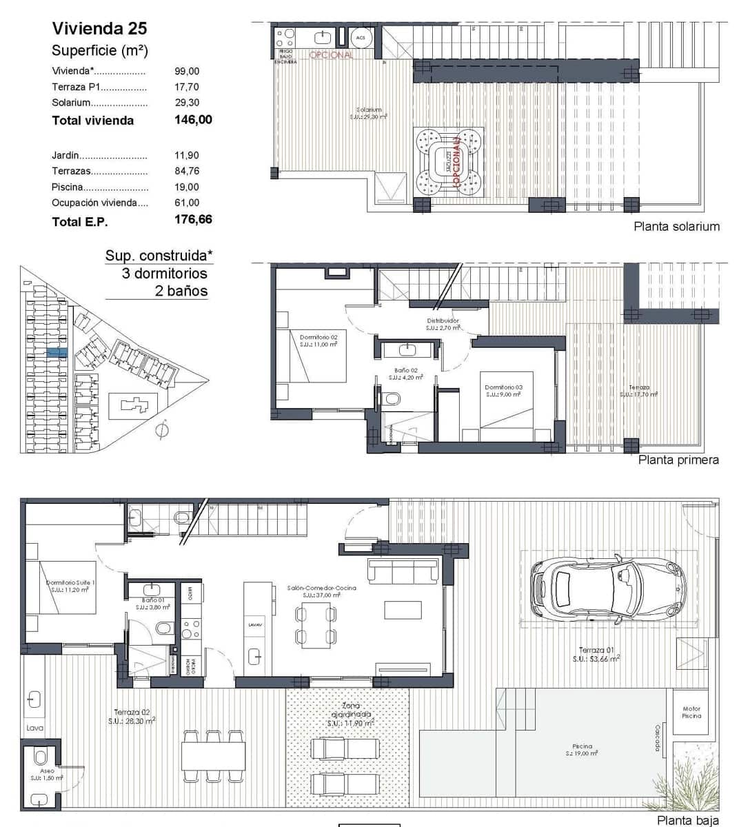 3 quarto Moradia para venda em Los Alcazares com piscina garagem - 469 000 € (Ref: 10004896)