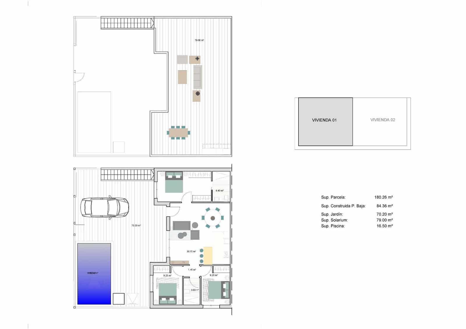3 soverom Rekkehus til salgs i Torre-Pacheco med svømmebasseng garasje - € 279 900 (Ref: 10039456)