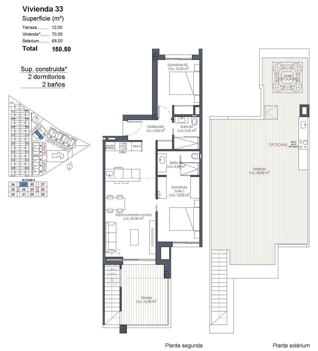 2 soverom Penthouse til salgs i Los Alcazares med svømmebasseng garasje - € 394 000 (Ref: 10039463)