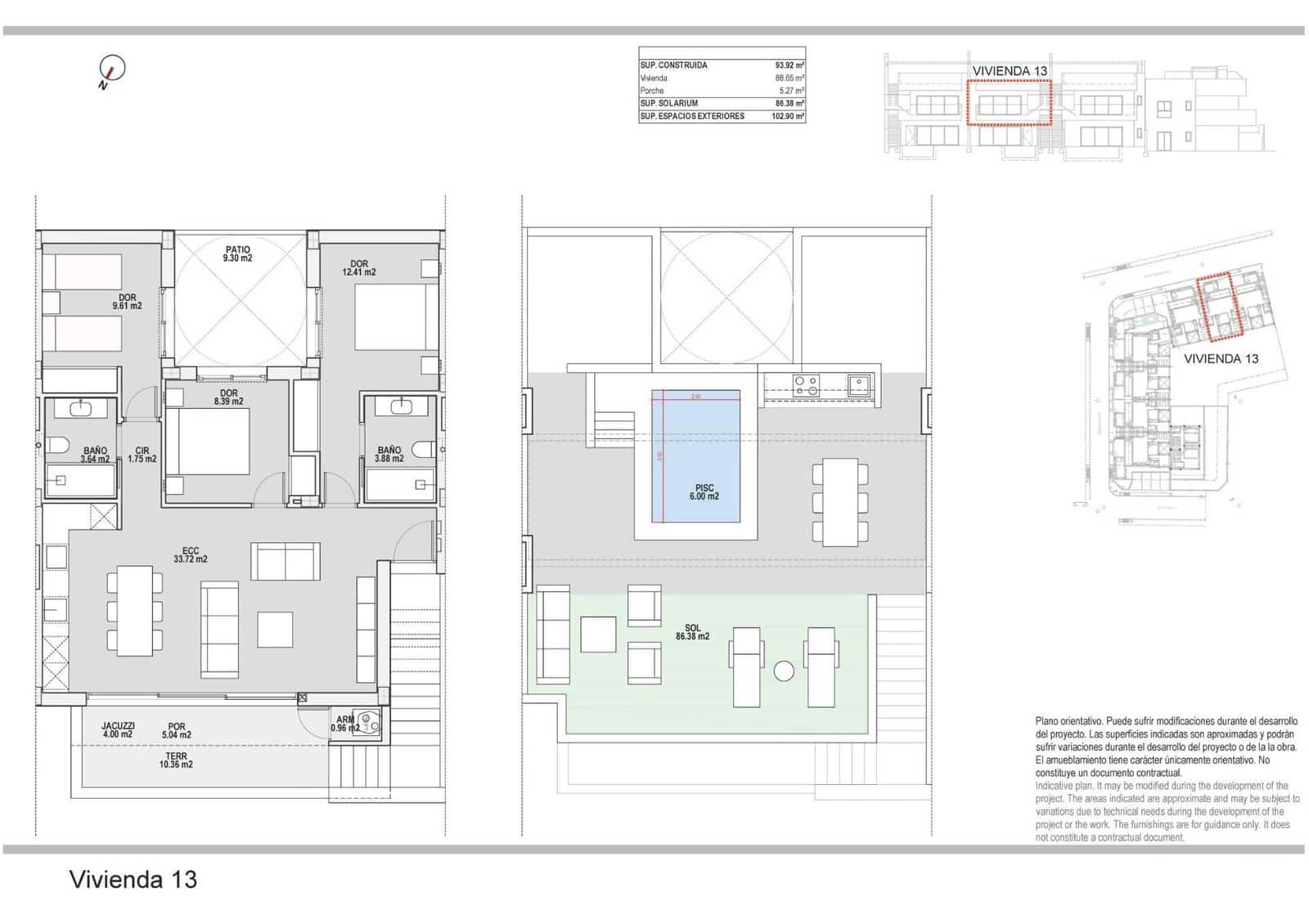 3 camera da letto Bungalow in vendita in Pilar de la Horadada con piscina garage - 313.500 € (Rif: 10039475)