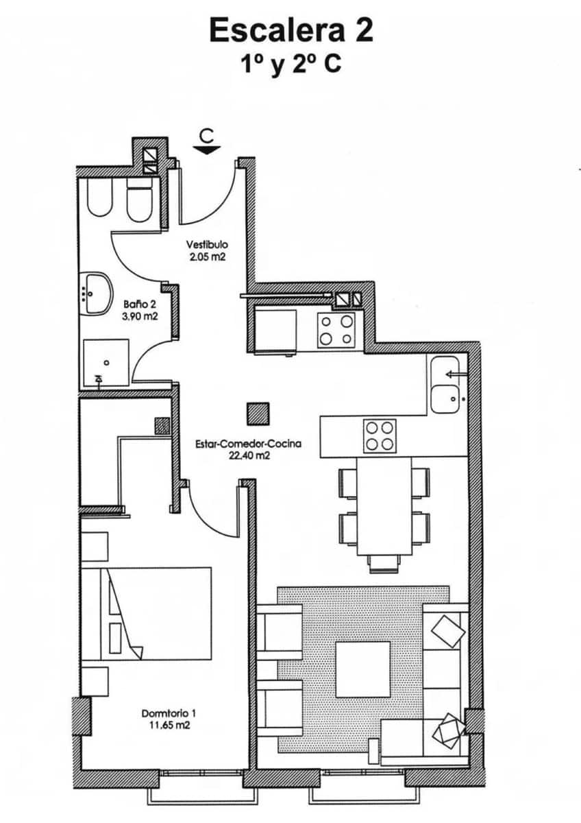 1 soverom Leilighet til salgs i Avileses med garasje - € 82 000 (Ref: 10039485)