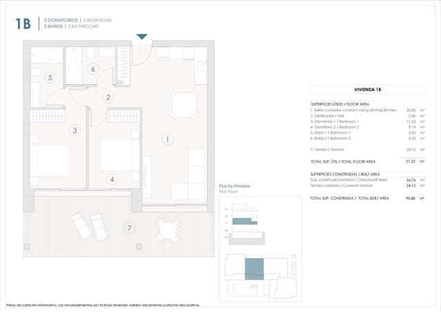 2 slaapkamer Appartement te koop in Benijófar met zwembad garage - € 285.000 (Ref: 10039509)