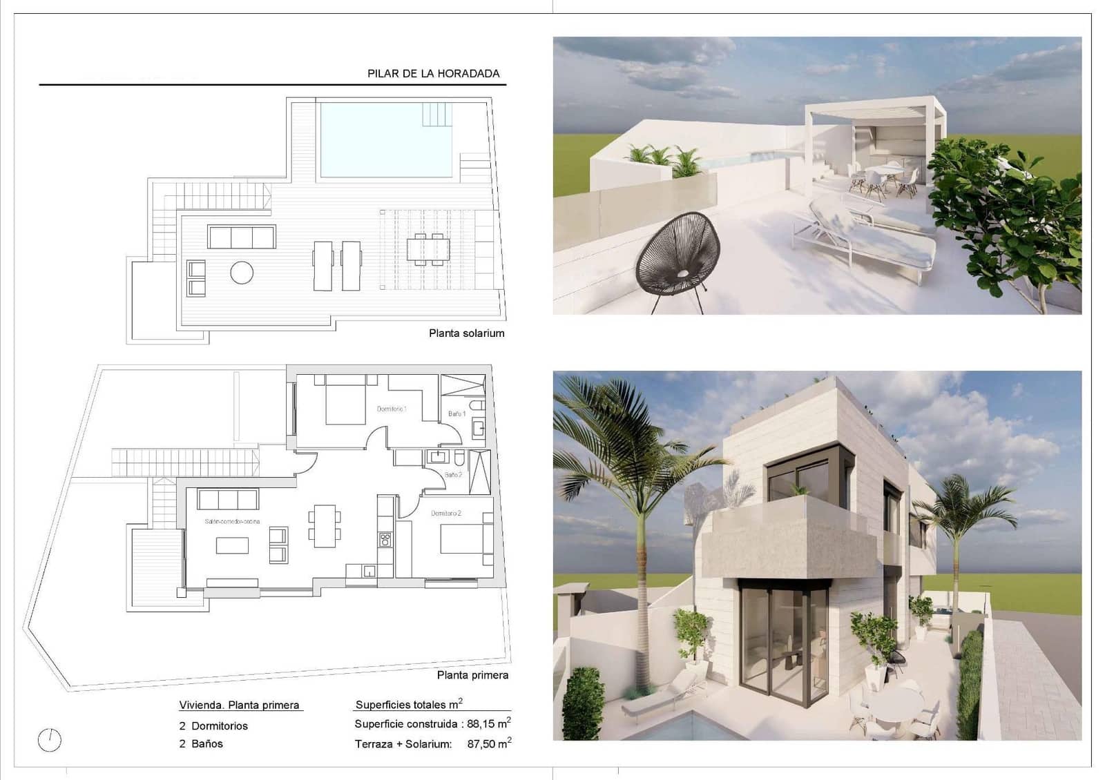 2 camera da letto Bungalow in vendita in Pilar de la Horadada con piscina garage - 369.000 € (Rif: 10039513)