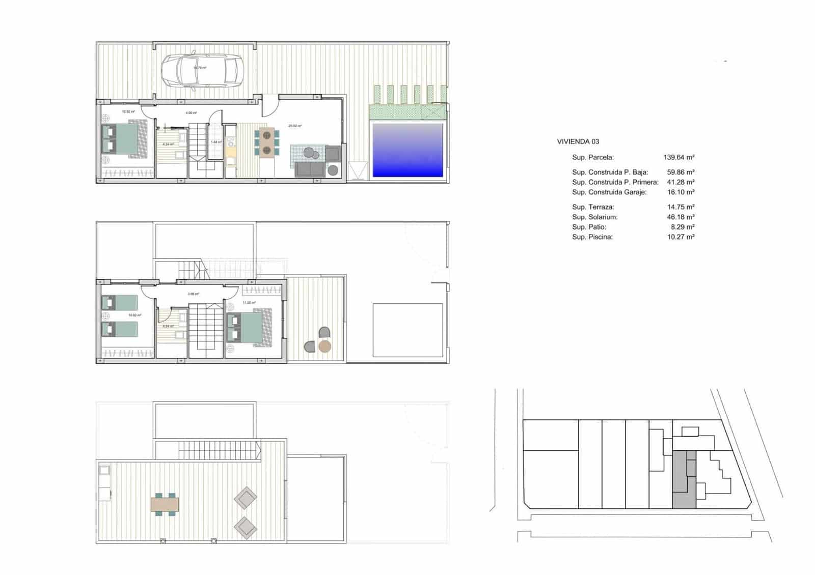 Chalet de 3 habitaciones en Los Alcázares en venta con piscina garaje - 419.900 € (Ref: 10039530)