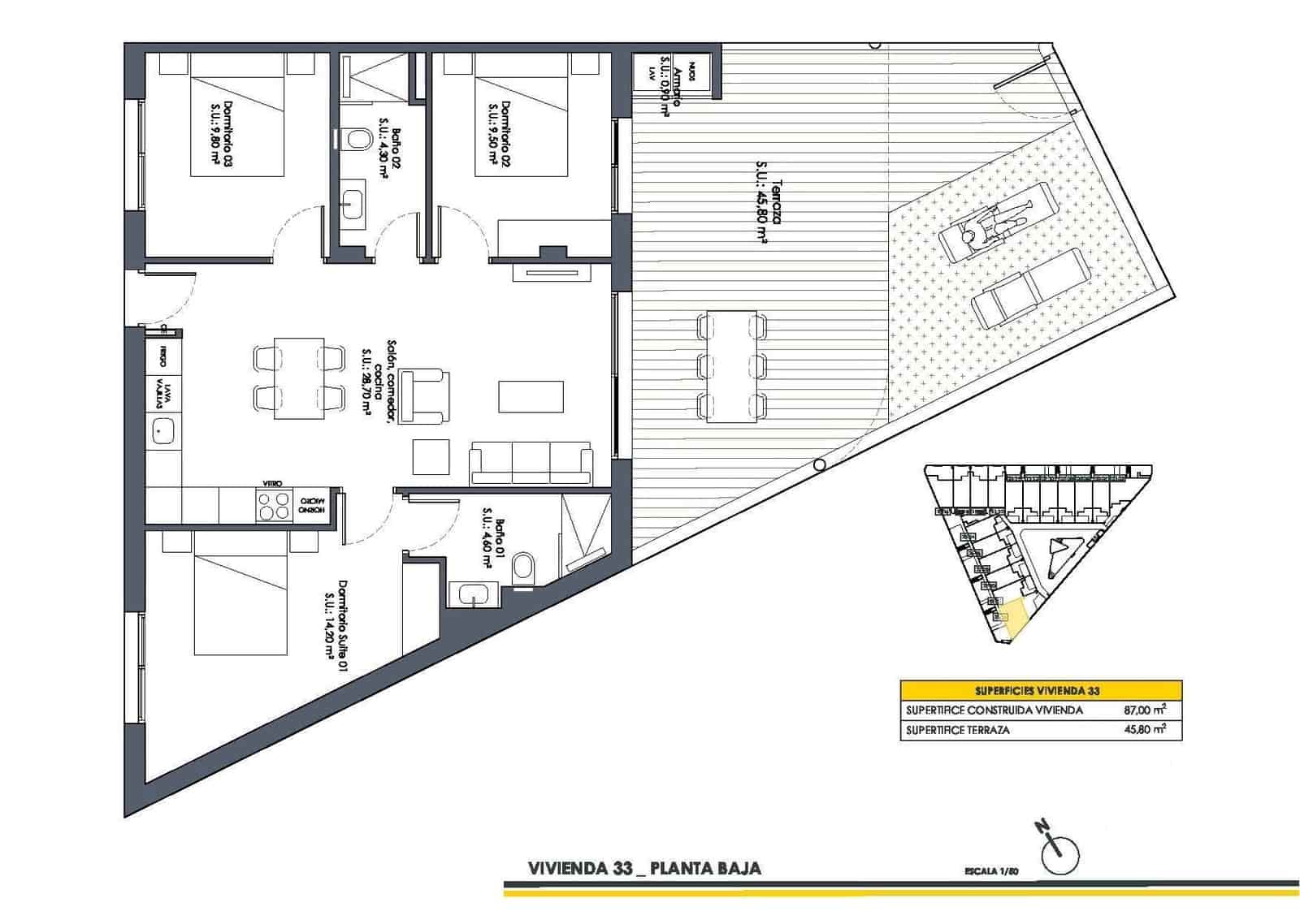 3 camera da letto Bungalow in vendita in San Fulgencio con piscina garage - 308.900 € (Rif: 10039532)