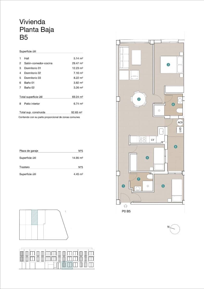 3 makuuhuone Huoneisto myytävänä paikassa Jacarilla mukana uima-altaan 
autotalli - 158 500 € (Ref: 10039535)