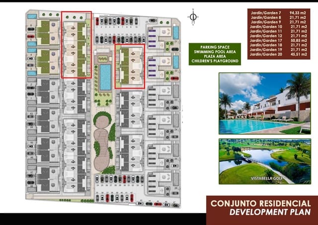 3 chambre Maison de Ville à vendre à Vistabella, Orihuela avec piscine garage - 315 000 € (Ref: 10039545)