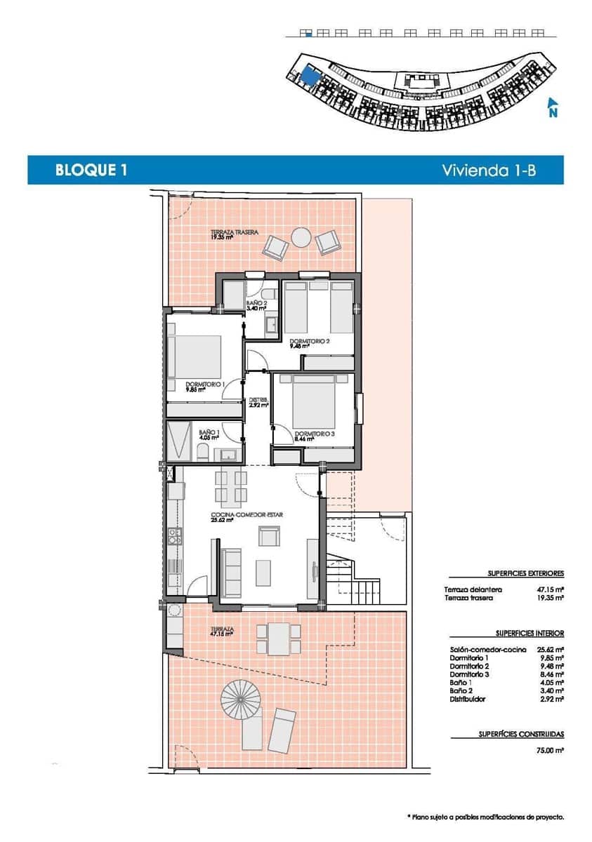 3 soverom Bungalow til salgs i Pilar de la Horadada med svømmebasseng garasje - € 284 900 (Ref: 10039562)