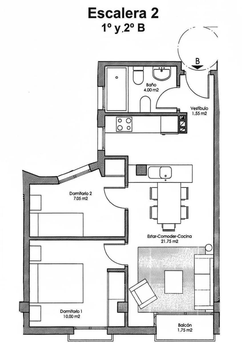 2 camera da letto Appartamento in vendita in Avileses con garage - 105.000 € (Rif: 10039588)