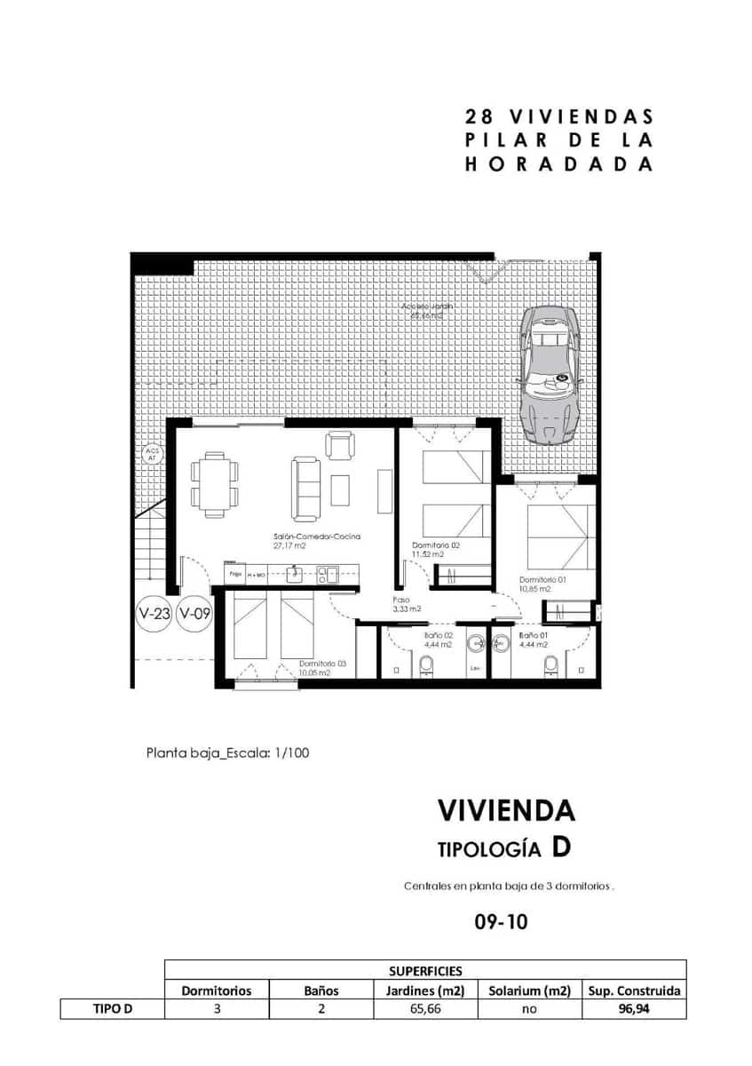 Bungalow de 3 habitaciones en Pilar de la Horadada en venta con piscina garaje - 295.000 € (Ref: 10039600)