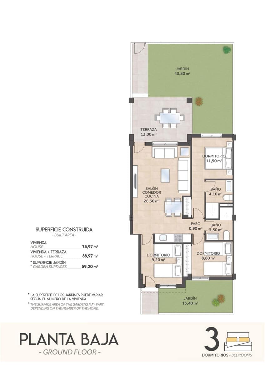 3 camera da letto Bungalow in vendita in San Miguel de Salinas con piscina garage - 253.052 € (Rif: 10039602)
