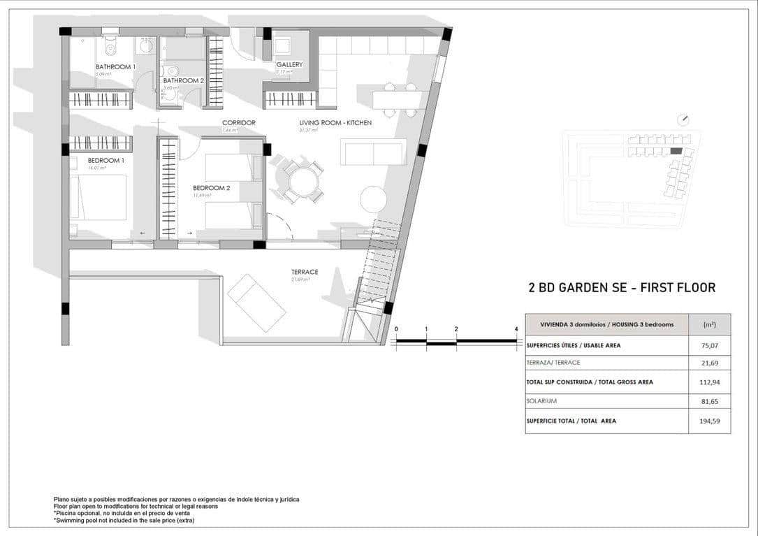 2 makuuhuone Bungalow myytävänä paikassa Torrevieja mukana uima-altaan 
autotalli - 380 000 € (Ref: 10039669)