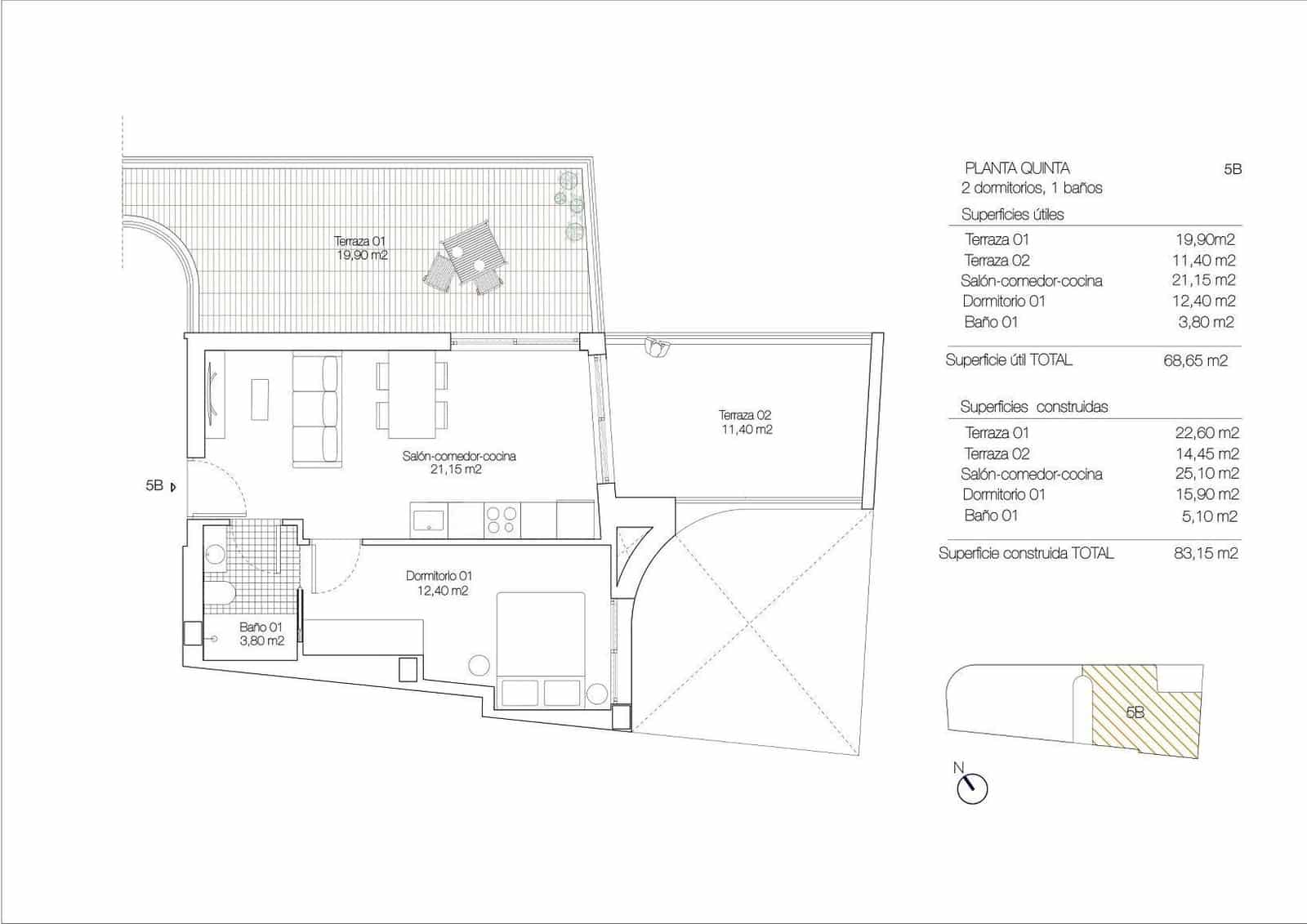 1 bedroom Penthouse for sale in Torrevieja with pool - € 399,000 (Ref: 10039679)