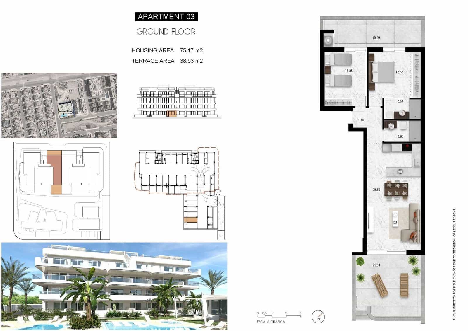 2 sovrum Lägenhet till salu i Orihuela Costa med pool - 369 000 € (Ref: 10039683)