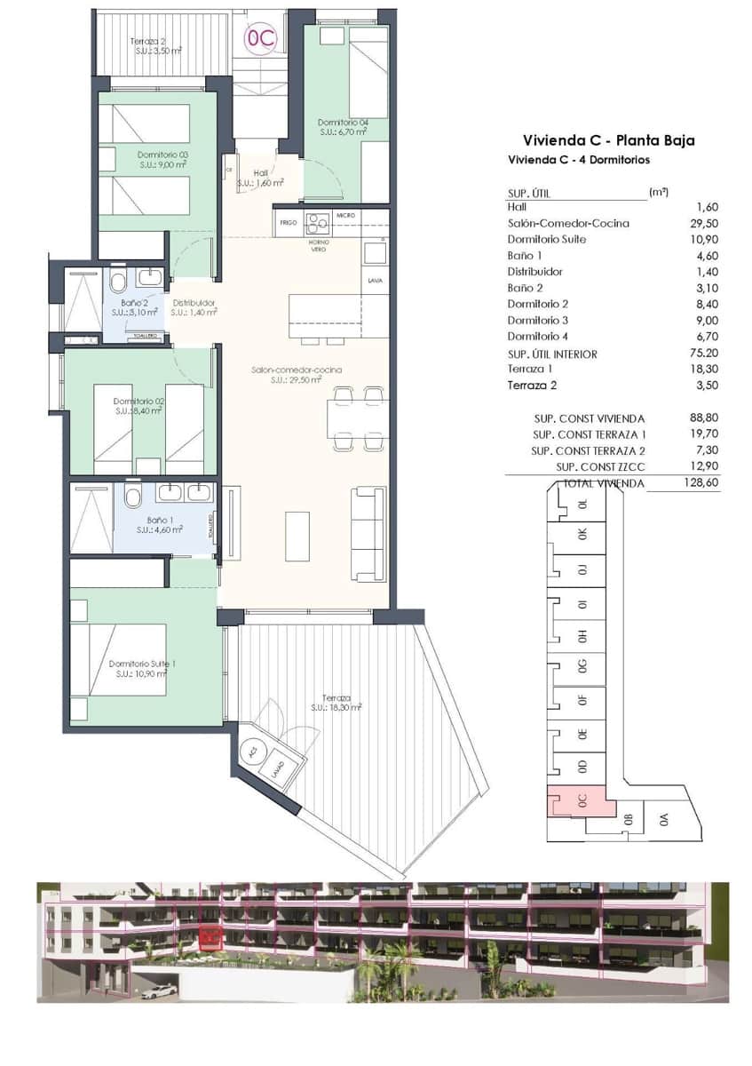 4 soveværelse Lejlighed til salg i Benijofar med swimmingpool - € 308.000 (Ref: 10039686)