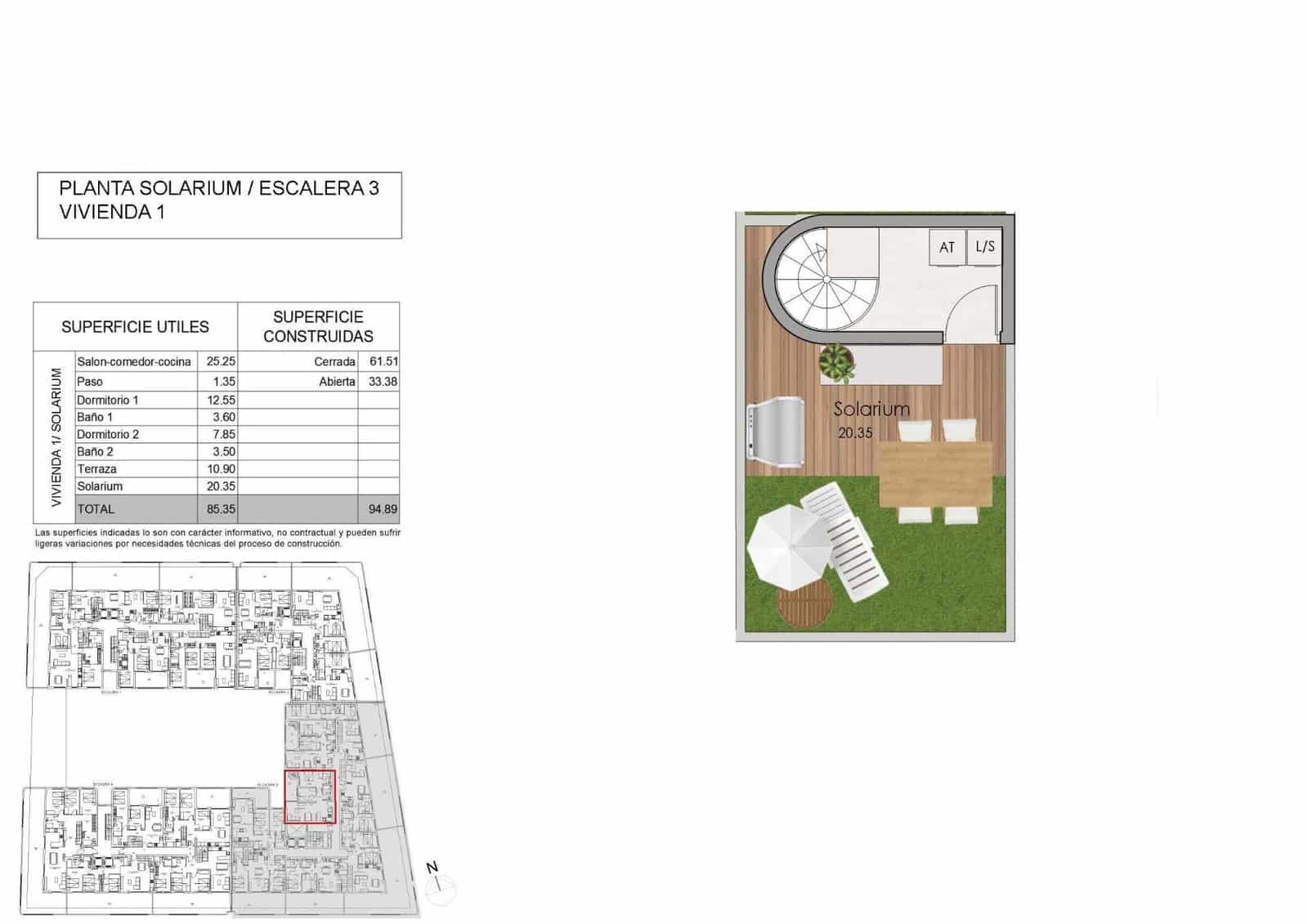 2 sovrum Takvåning till salu i Santa Pola med pool - 310 000 € (Ref: 10039711)