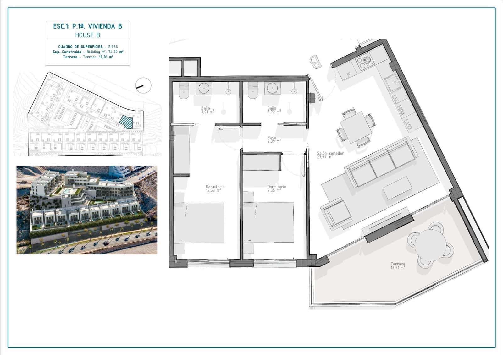2 bedroom Apartment for sale in Aguilas with pool garage - € 267,000 (Ref: 10039722)