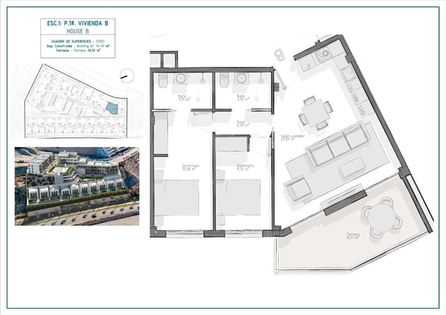 2 makuuhuone Huoneisto myytävänä paikassa El Hornillo, Aguilas mukana uima-altaan 
autotalli - 267 000 € (Ref: 10039722)