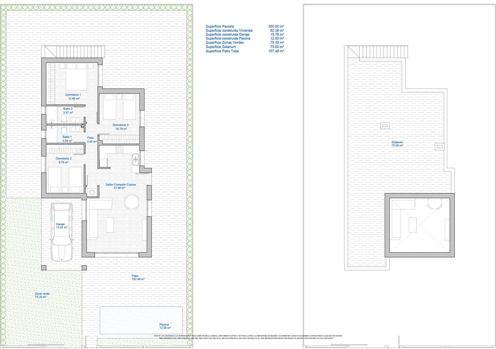 Chalet de 3 habitaciones en Los Alcázares en venta con garaje - 397.650 € (Ref: 10039757)