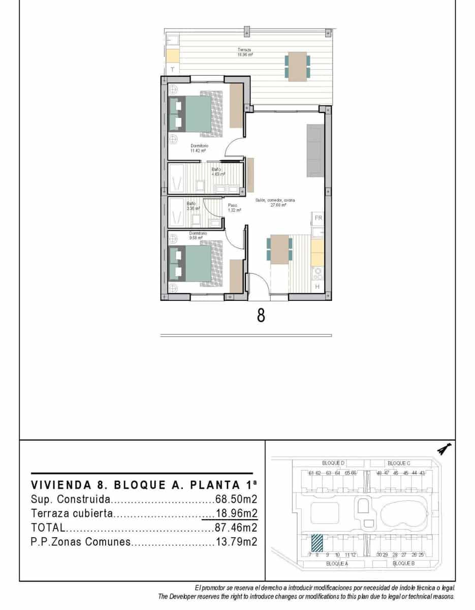2 soverom Leilighet til salgs i San Cayetano med svømmebasseng garasje - € 226 900 (Ref: 10039837)
