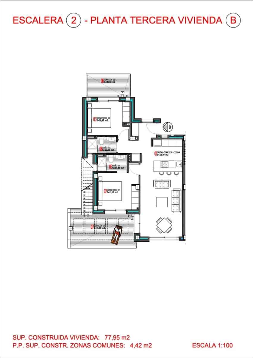 2 sovrum Takvåning till salu i Aguas Nuevas med pool - 399 000 € (Ref: 10039844)