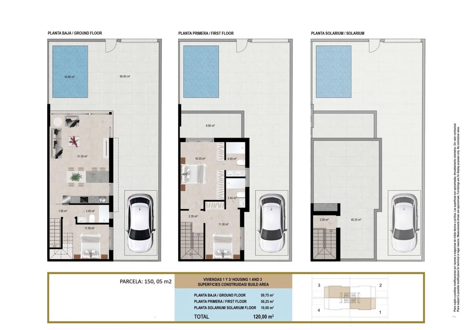 3 slaapkamer Rijtjeshuis te koop in Santiago de la Ribera met zwembad garage - € 376.500 (Ref: 10039885)