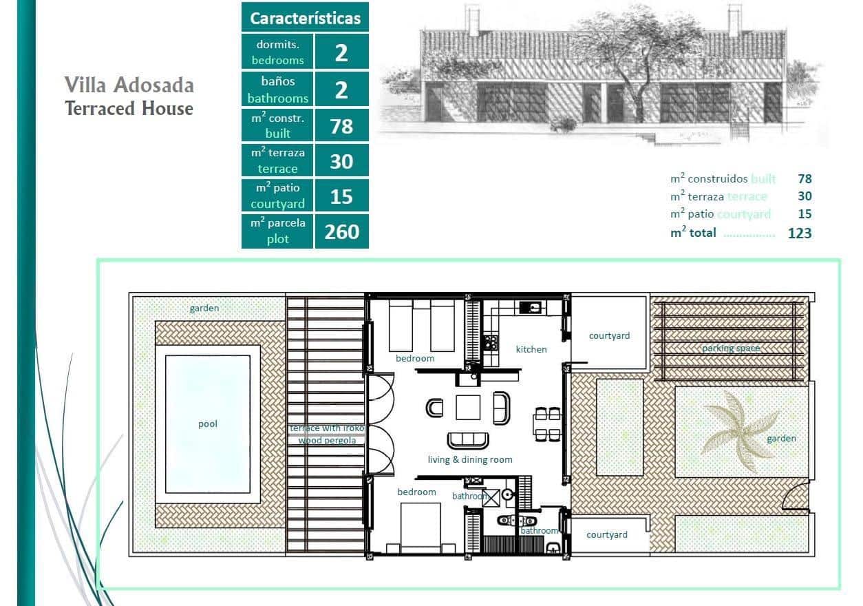 2 sypialnia Dom na sprzedaż w La Peraleja Golf Resort z basenem garażem - 298 000 € (Ref: 10039890)
