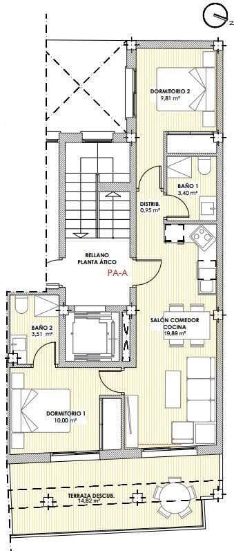 Ático de 2 habitaciones en Torrevieja en venta con piscina - 388.000 € (Ref: 10039897)