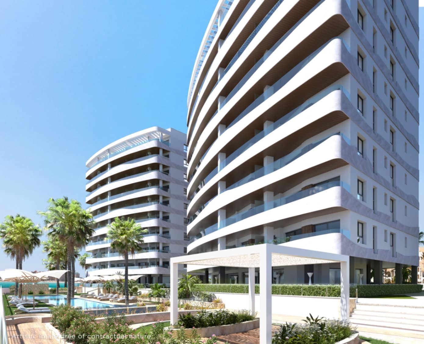 2 slaapkamer Appartement te koop in La Manga del Mar Menor met zwembad garage - € 449.000 (Ref: 10101531)