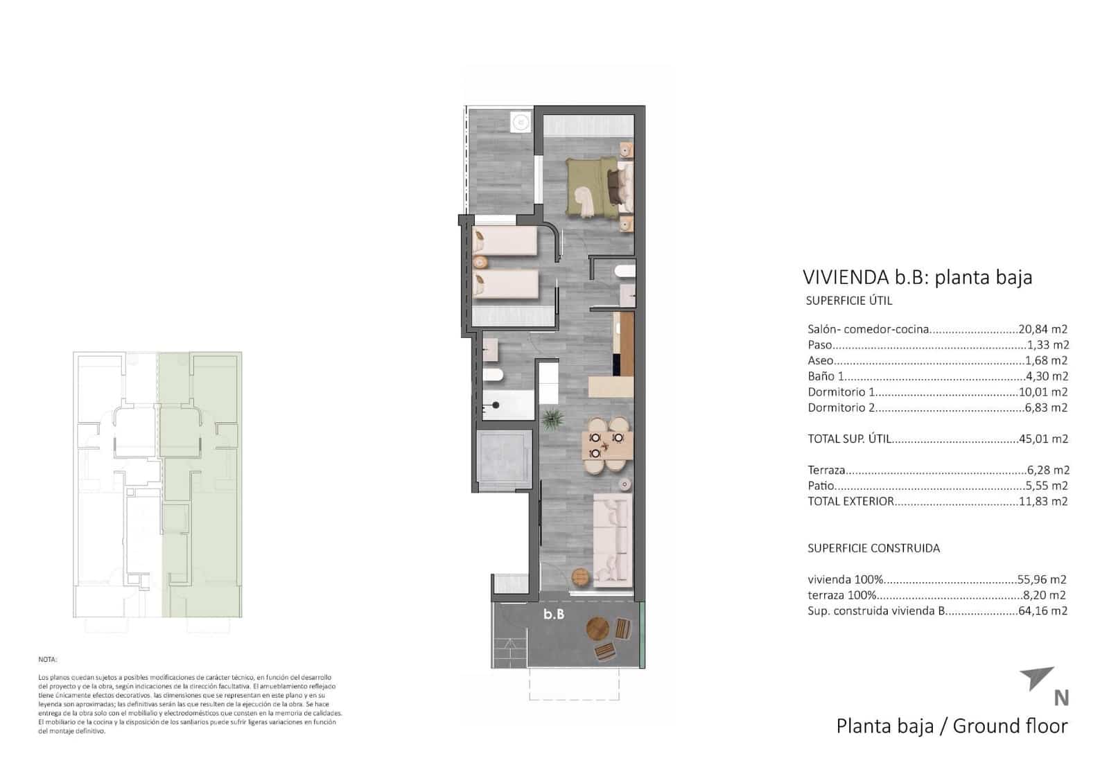 2 camera da letto Appartamento in vendita in Torre de la Horadada - 279.000 € (Rif: 10159949)