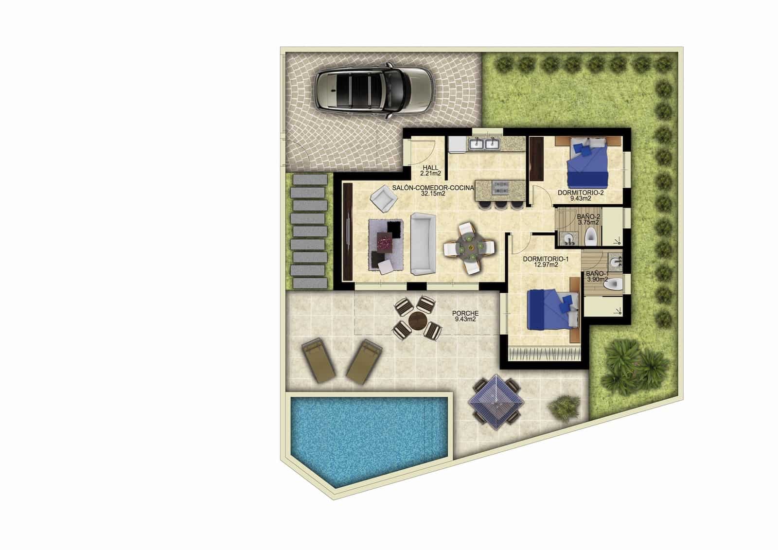 2 bedroom Villa for sale in Benijofar with pool - € 424,000 (Ref: 9341997)